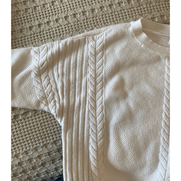 Cyrus Womens Sweater Size XL Cream Cable Knit Crew Neck Dolman Sleeves Stylish - Picture 8 of 12